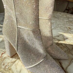 Steve Madden Sparkling Silver Heeled Boots